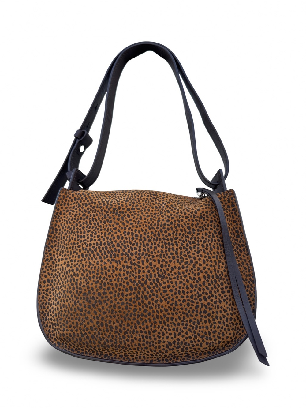AllSaints Mini Hobo in Leopard Print Brown/Black